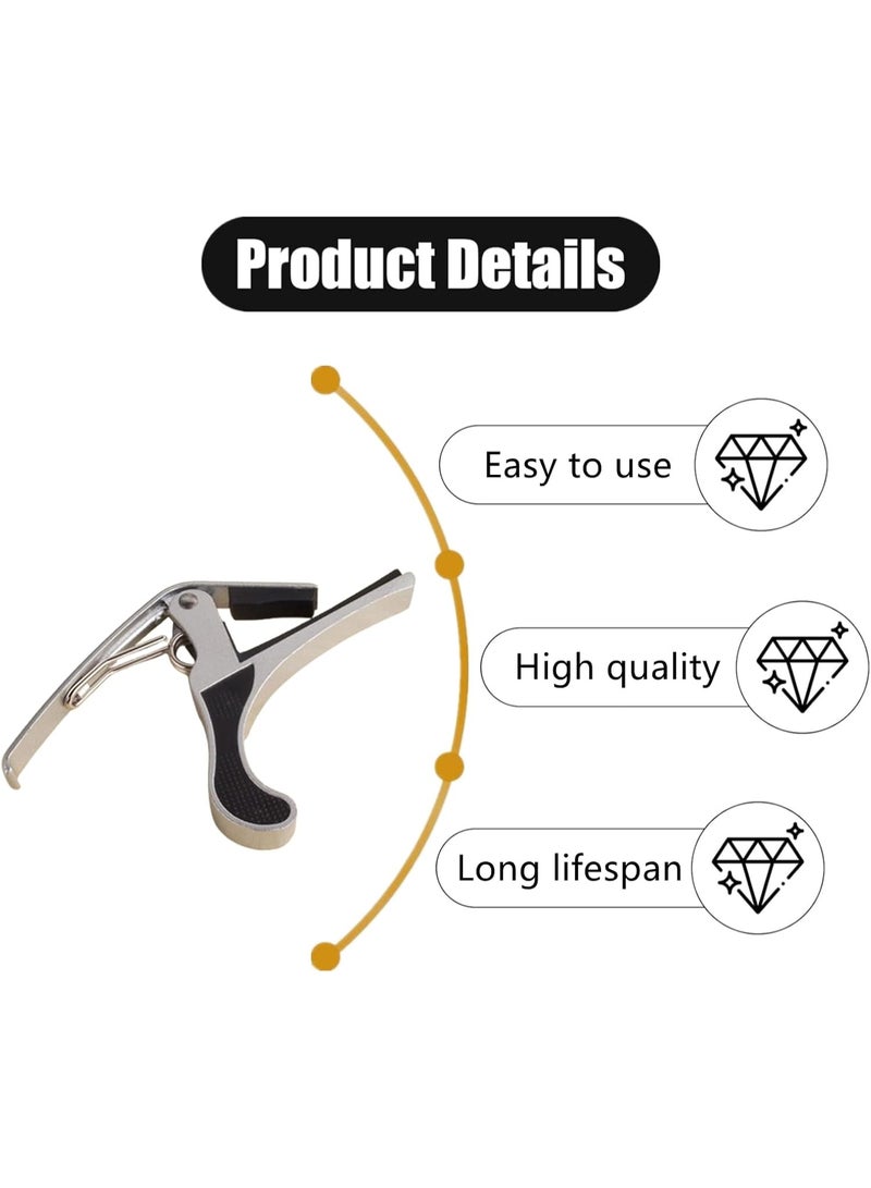 Metal Guitar Capo Trigger for Electric and Acoustic Guitars Zinc Alloy Clamp Portable Tension Adjuster for Fast Tone Change - Image 2